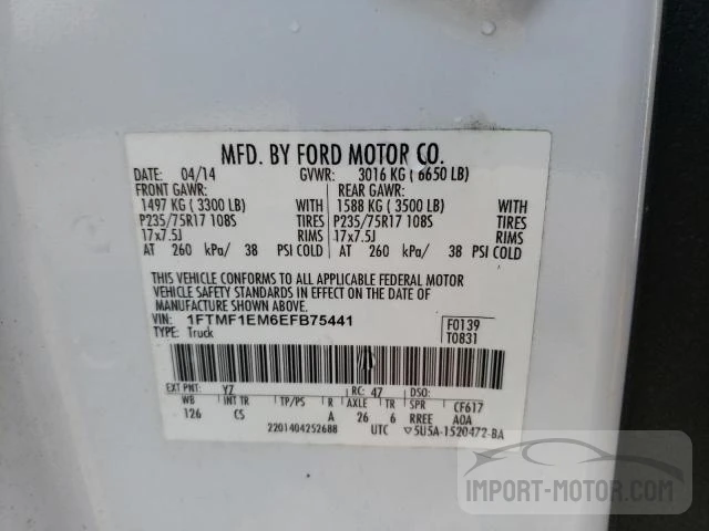 Photo 11 VIN: 1FTMF1EM6EFB75441 - FORD F-150 