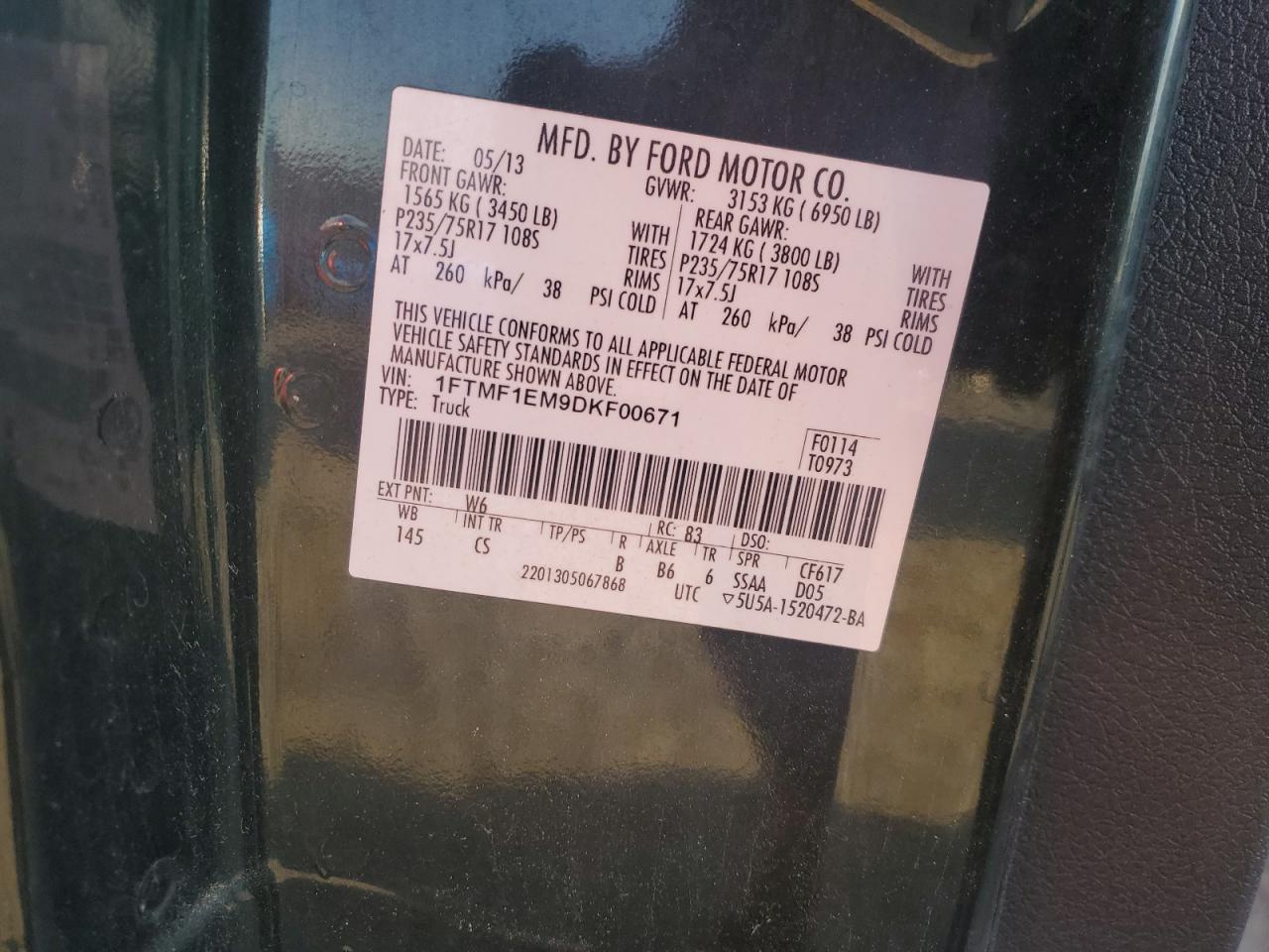 Photo 11 VIN: 1FTMF1EM9DKF00671 - FORD F-150 