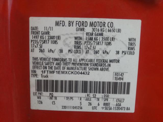 Photo 11 VIN: 1FTMF1EMXCKD04432 - FORD F150 