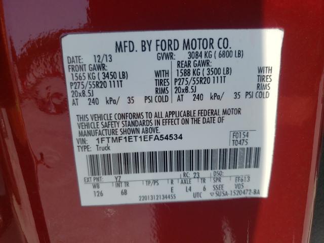 Photo 9 VIN: 1FTMF1ET1EFA54534 - FORD F150 