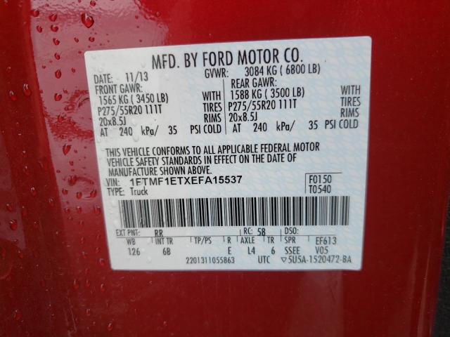 Photo 9 VIN: 1FTMF1ETXEFA15537 - FORD F150 