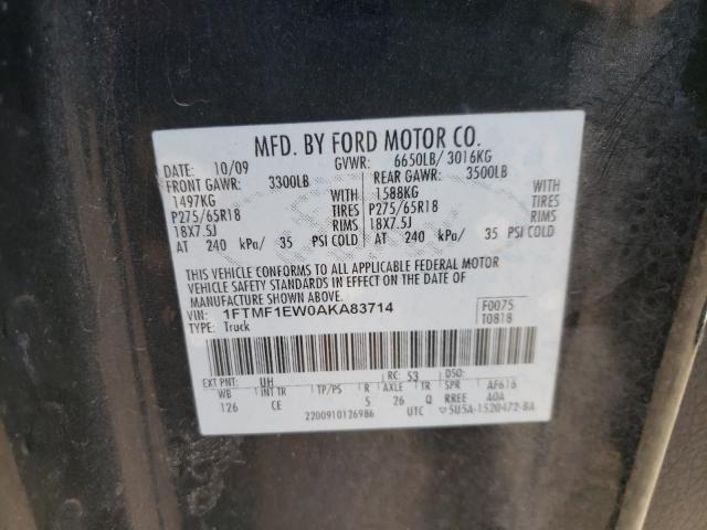 Photo 9 VIN: 1FTMF1EW0AKA83714 - FORD F150 