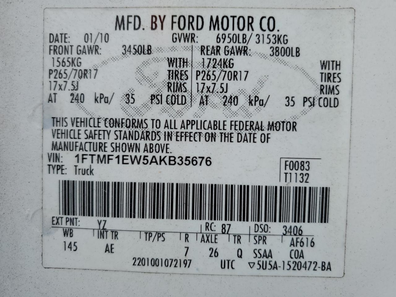 Photo 13 VIN: 1FTMF1EW5AKB35676 - FORD F-150 