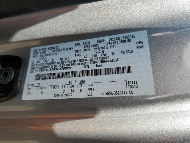 Photo 11 VIN: 1FTMF1L57RKD76029 - FORD F150 XL 