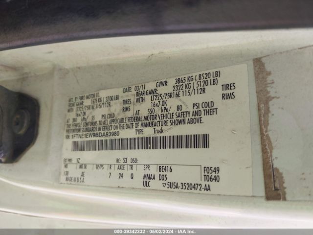 Photo 8 VIN: 1FTNE1EW9BDA93980 - FORD E-150 