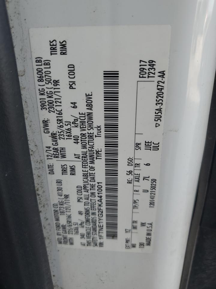 Photo 12 VIN: 1FTNE1YG2FKA41001 - FORD TRANSIT 