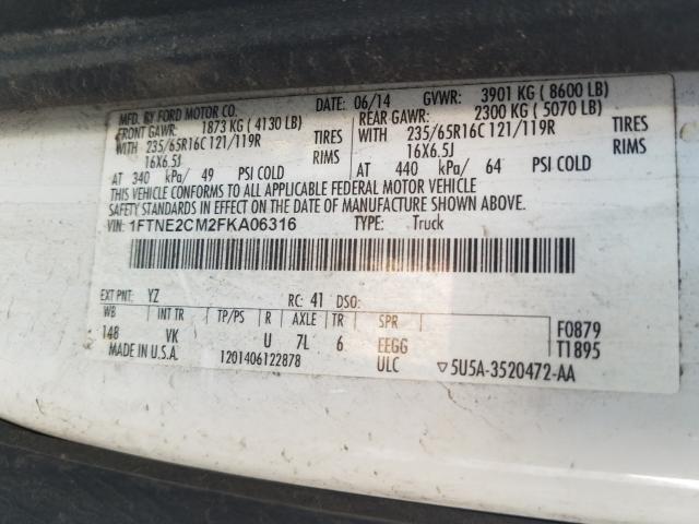 Photo 9 VIN: 1FTNE2CM2FKA06316 - FORD TRANSIT T- 