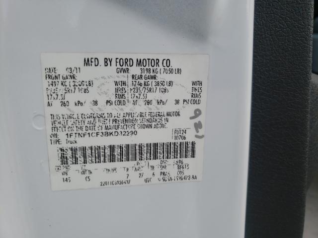 Photo 9 VIN: 1FTNF1CF3BKD32290 - FORD F150 