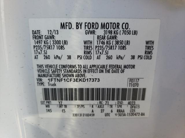 Photo 9 VIN: 1FTNF1CF3EKD17373 - FORD F150 