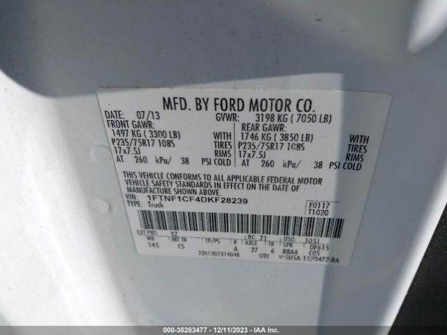 Photo 8 VIN: 1FTNF1CF4DKF28239 - FORD F-150 