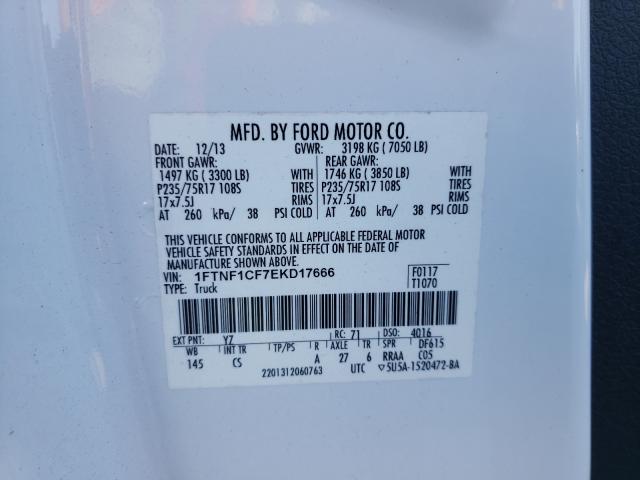 Photo 9 VIN: 1FTNF1CF7EKD17666 - FORD F150 