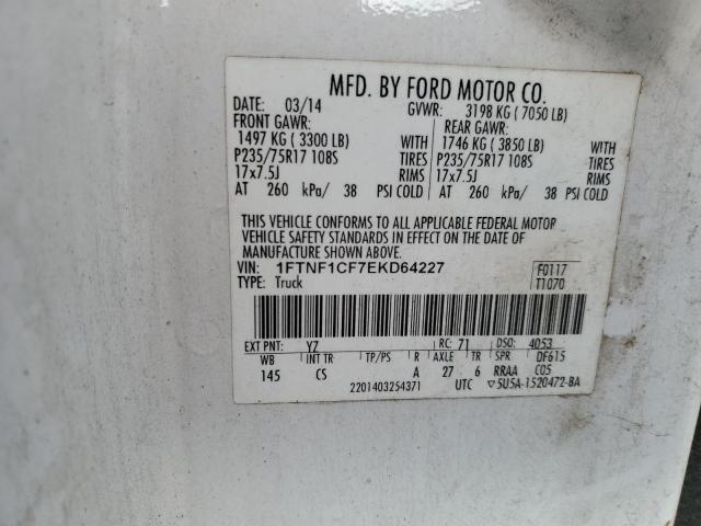 Photo 11 VIN: 1FTNF1CF7EKD64227 - FORD ALL MODELS 