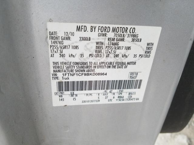 Photo 9 VIN: 1FTNF1CF9BKD08964 - FORD F150 