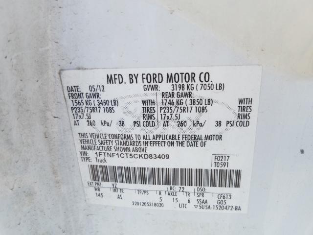 Photo 9 VIN: 1FTNF1CT5CKD83409 - FORD F150 