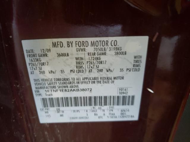 Photo 9 VIN: 1FTNF1E82AKB38072 - FORD F150 