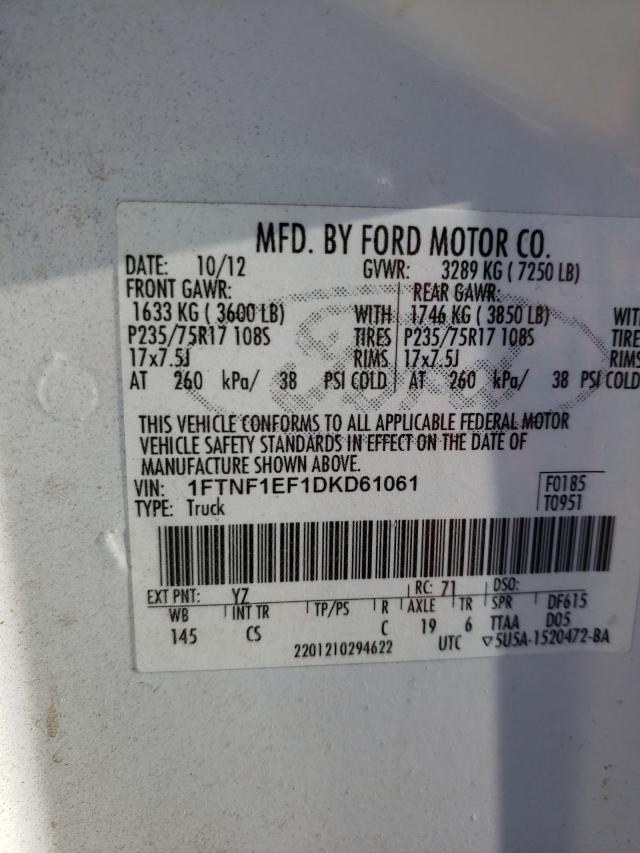 Photo 9 VIN: 1FTNF1EF1DKD61061 - FORD F150 