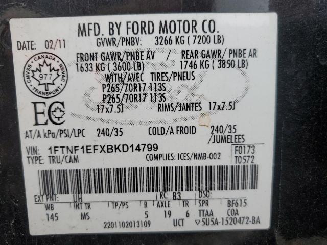 Photo 11 VIN: 1FTNF1EFXBKD14799 - FORD F150 