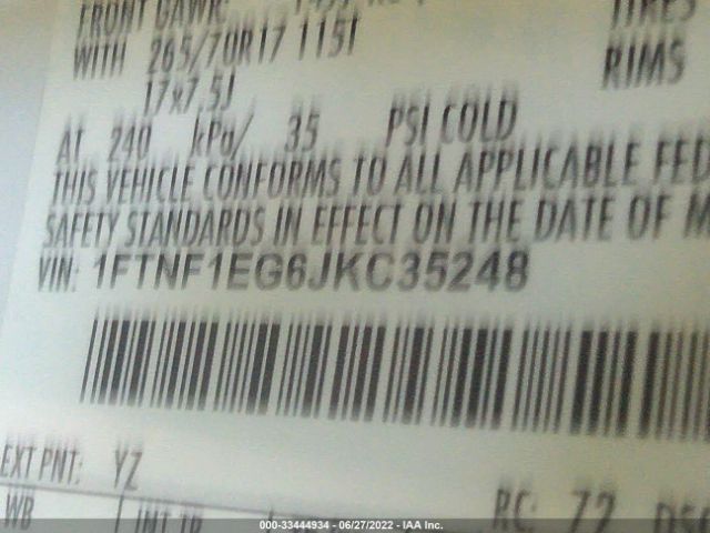 Photo 8 VIN: 1FTNF1EG6JKC35248 - FORD F-150 