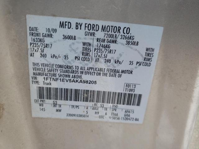 Photo 9 VIN: 1FTNF1EV5AKA98205 - FORD F150 