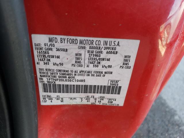 Photo 12 VIN: 1FTNF20L03EC10485 - FORD F250 