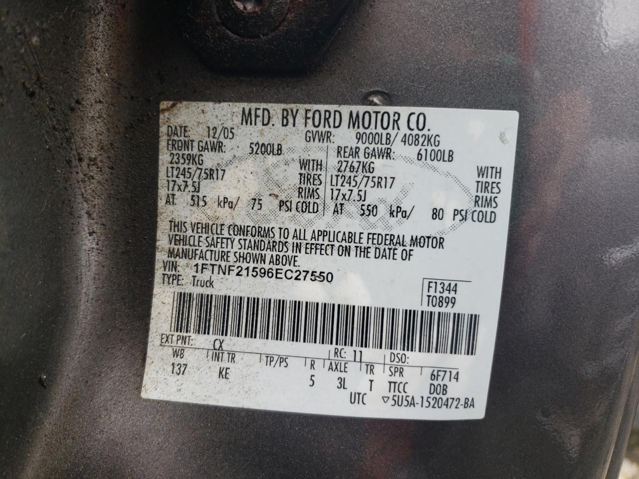 Photo 13 VIN: 1FTNF21596EC27550 - FORD F250 