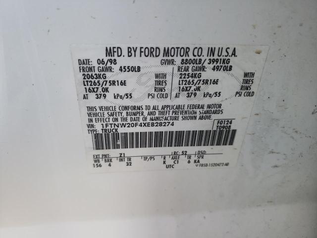 Photo 11 VIN: 1FTNW20F4XEB28274 - FORD F250 SUPER 