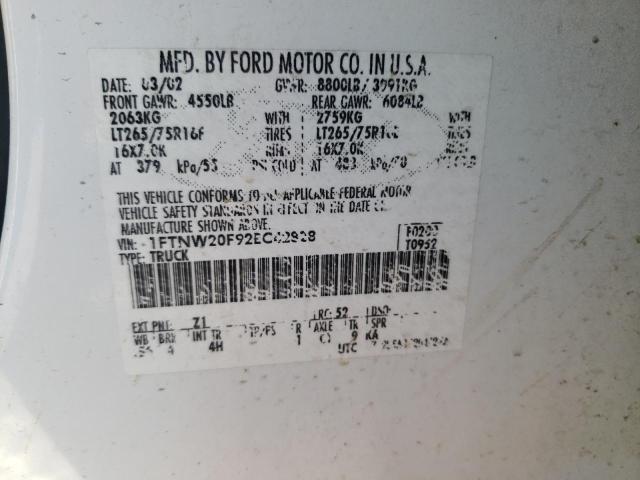 Photo 12 VIN: 1FTNW20F92EC42828 - FORD F250 SUPER 