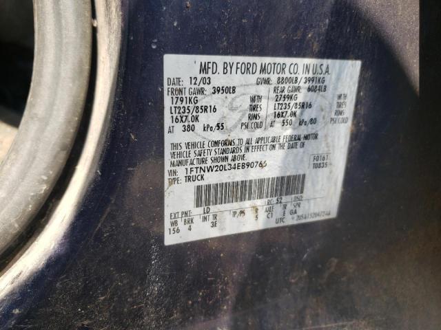 Photo 9 VIN: 1FTNW20L34EB90766 - FORD F250 