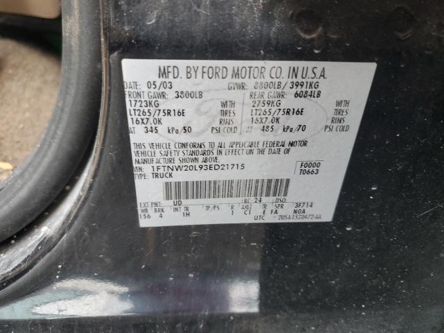 Photo 11 VIN: 1FTNW20L93ED21715 - FORD F250 SUPER 