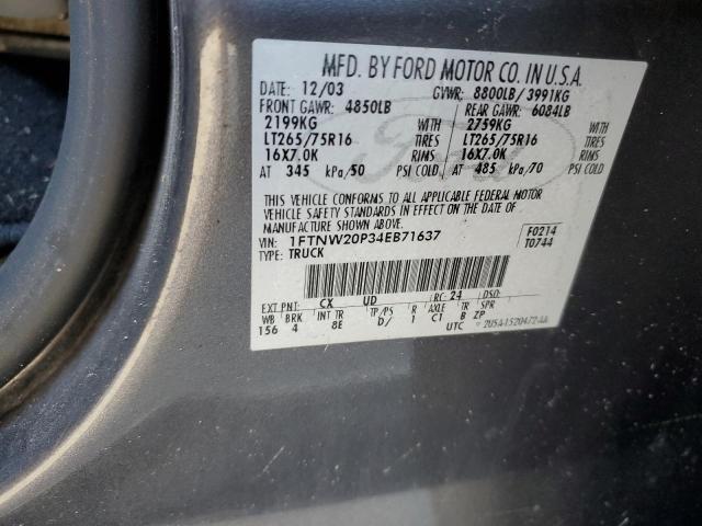 Photo 11 VIN: 1FTNW20P34EB71637 - FORD F250 SUPER 