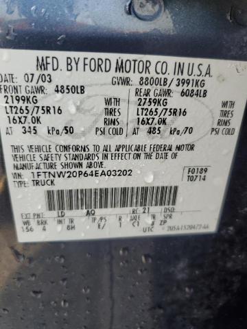 Photo 12 VIN: 1FTNW20P64EA03202 - FORD F250 SUPER 