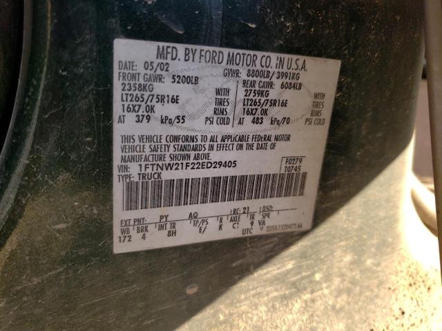 Photo 11 VIN: 1FTNW21F22ED29405 - FORD F250 SUPER 