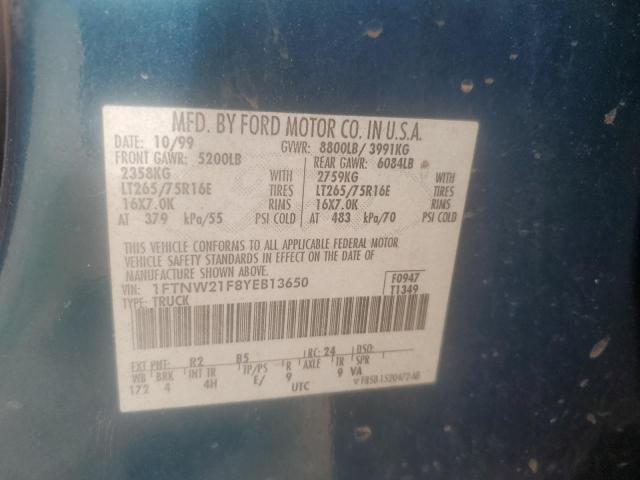 Photo 11 VIN: 1FTNW21F8YEB13650 - FORD F250 SUPER 