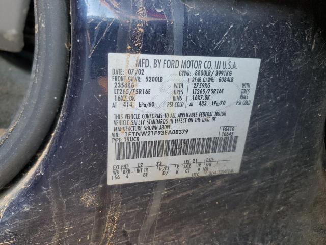 Photo 11 VIN: 1FTNW21F93EA08379 - FORD F250 