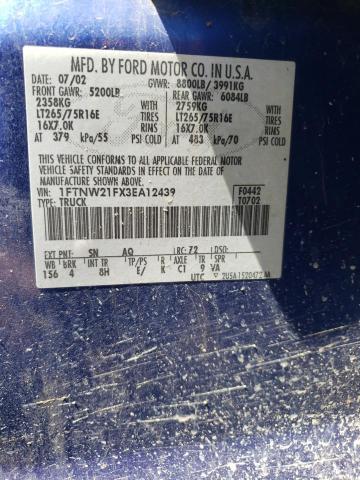 Photo 12 VIN: 1FTNW21FX3EA12439 - FORD F250 