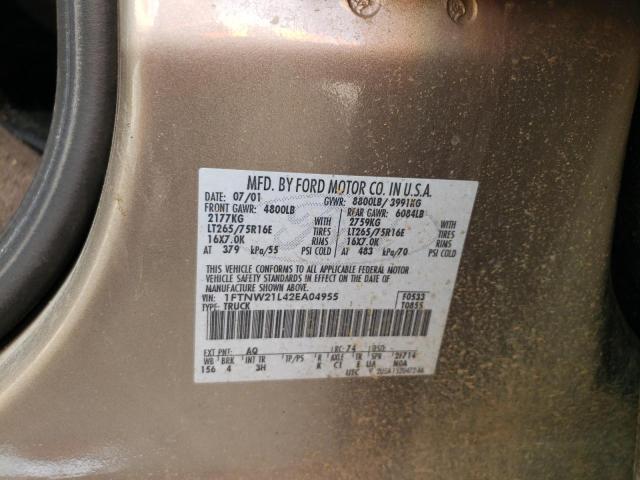 Photo 9 VIN: 1FTNW21L42EA04955 - FORD F250 SUPER 