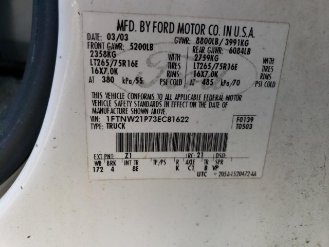 Photo 11 VIN: 1FTNW21P73EC81622 - FORD F250 