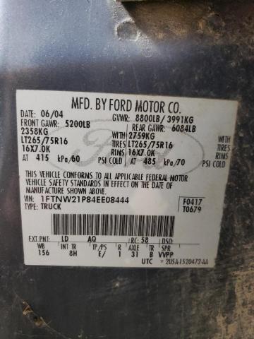 Photo 11 VIN: 1FTNW21P84EE08444 - FORD F250 SUPER 