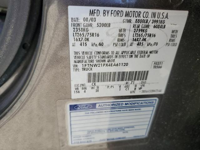 Photo 11 VIN: 1FTNW21PX4EA61120 - FORD F250 SUPER 