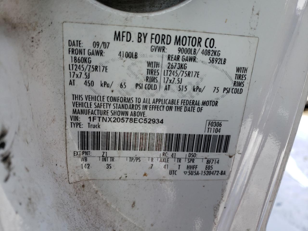 Photo 11 VIN: 1FTNX20578EC52934 - FORD F250 