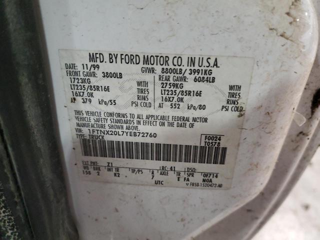 Photo 11 VIN: 1FTNX20L7YEB72760 - FORD F250 SUPER 