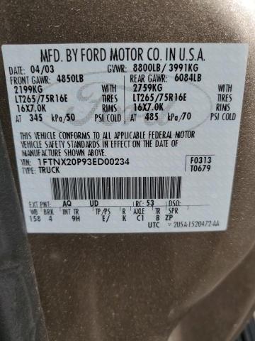 Photo 11 VIN: 1FTNX20P93ED00234 - FORD F250 SUPER 