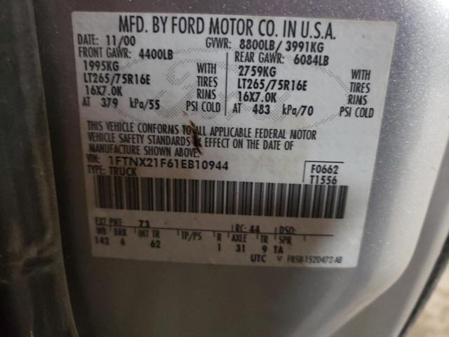 Photo 12 VIN: 1FTNX21F61EB10944 - FORD F250 