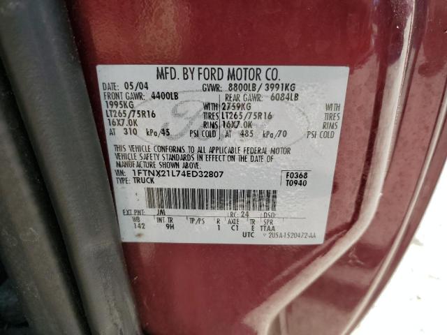 Photo 11 VIN: 1FTNX21L74ED32807 - FORD F250 SUPER 