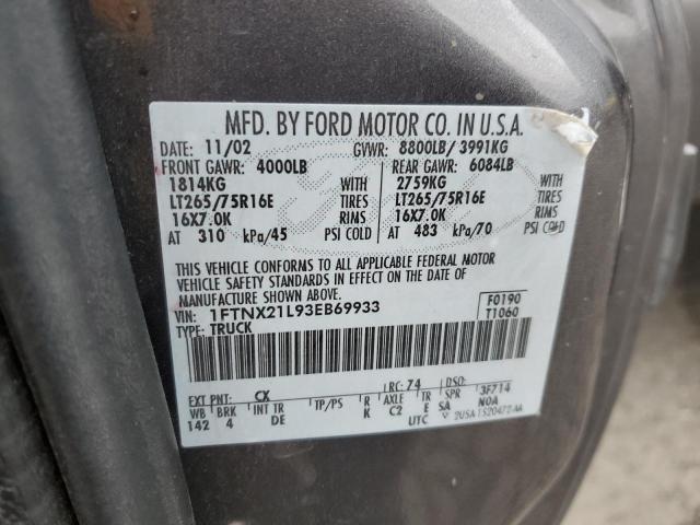 Photo 11 VIN: 1FTNX21L93EB69933 - FORD F250 SUPER 