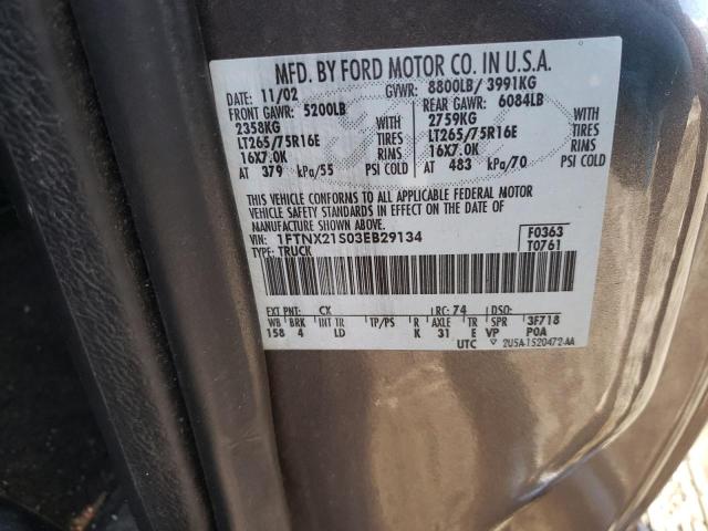 Photo 11 VIN: 1FTNX21S03EB29134 - FORD F250 