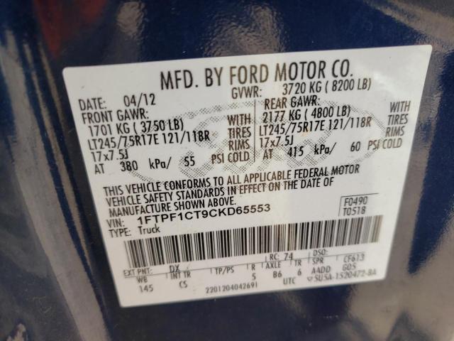 Photo 9 VIN: 1FTPF1CT9CKD65553 - FORD F150 