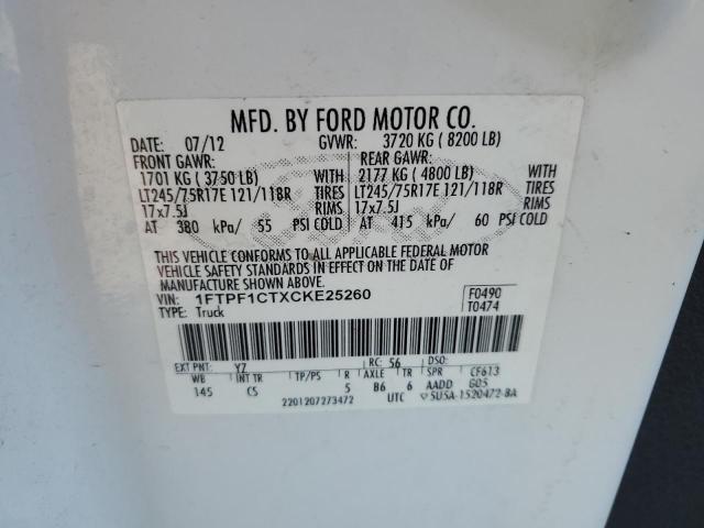 Photo 11 VIN: 1FTPF1CTXCKE25260 - FORD F150 