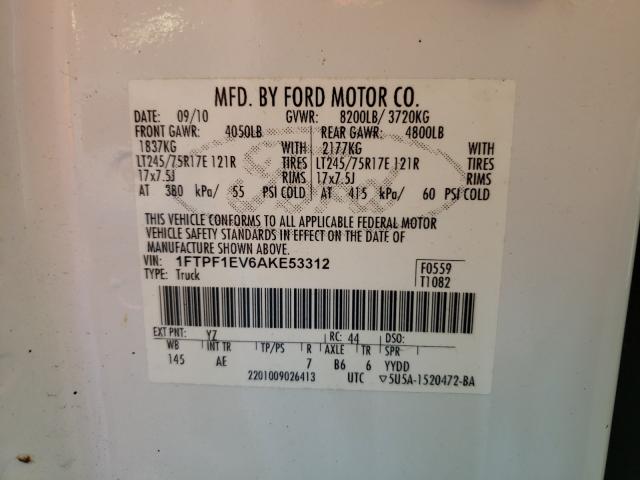 Photo 9 VIN: 1FTPF1EV6AKE53312 - FORD F150 