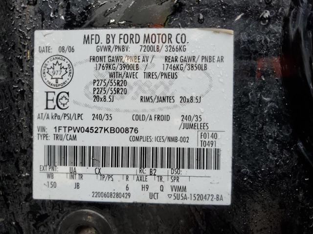 Photo 11 VIN: 1FTPW04527KB00876 - FORD F-150 